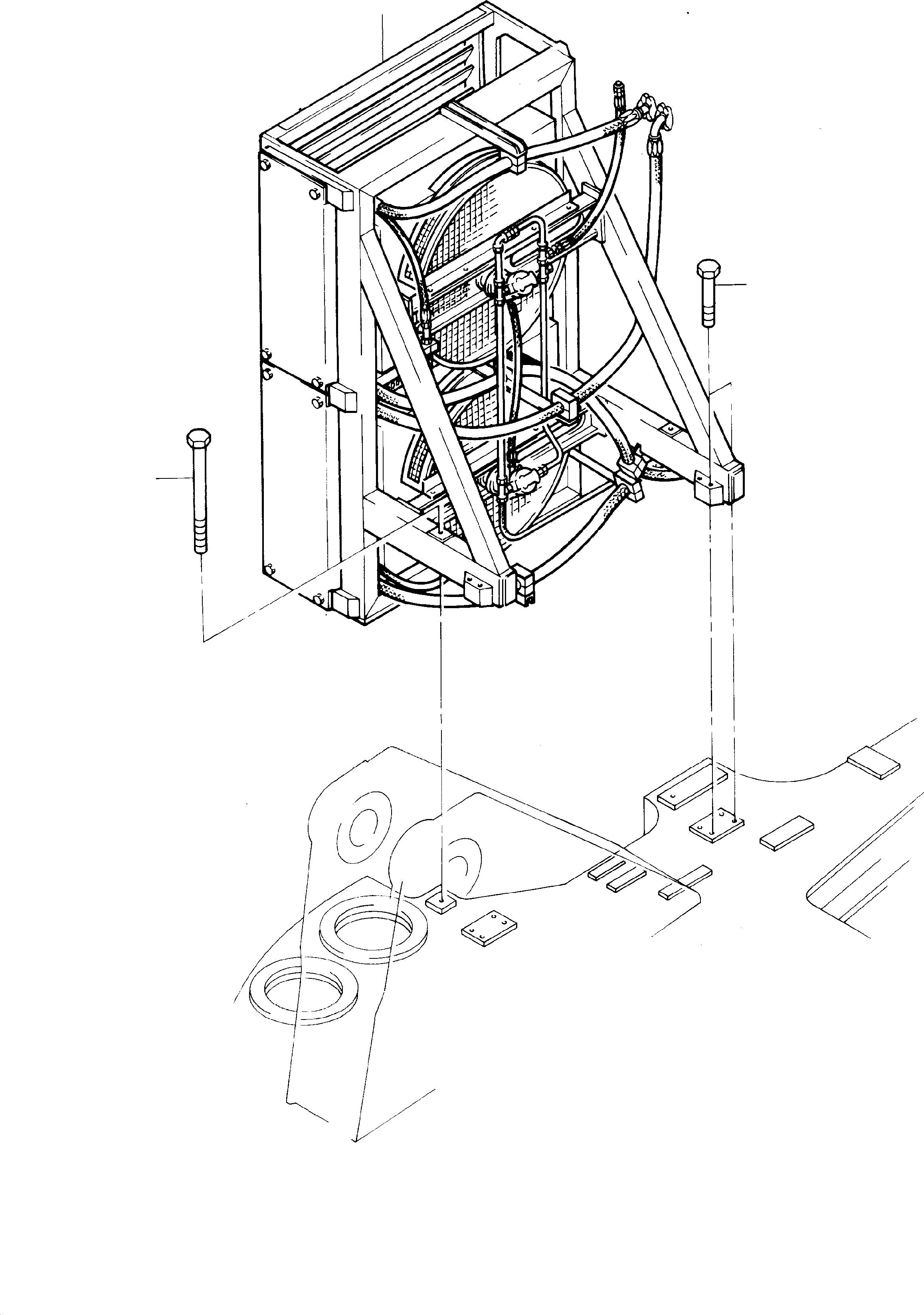 Komatsu parts book diagram for H285S S/N 78129: OIL COOLER SYSTEM, MOUNTINGS