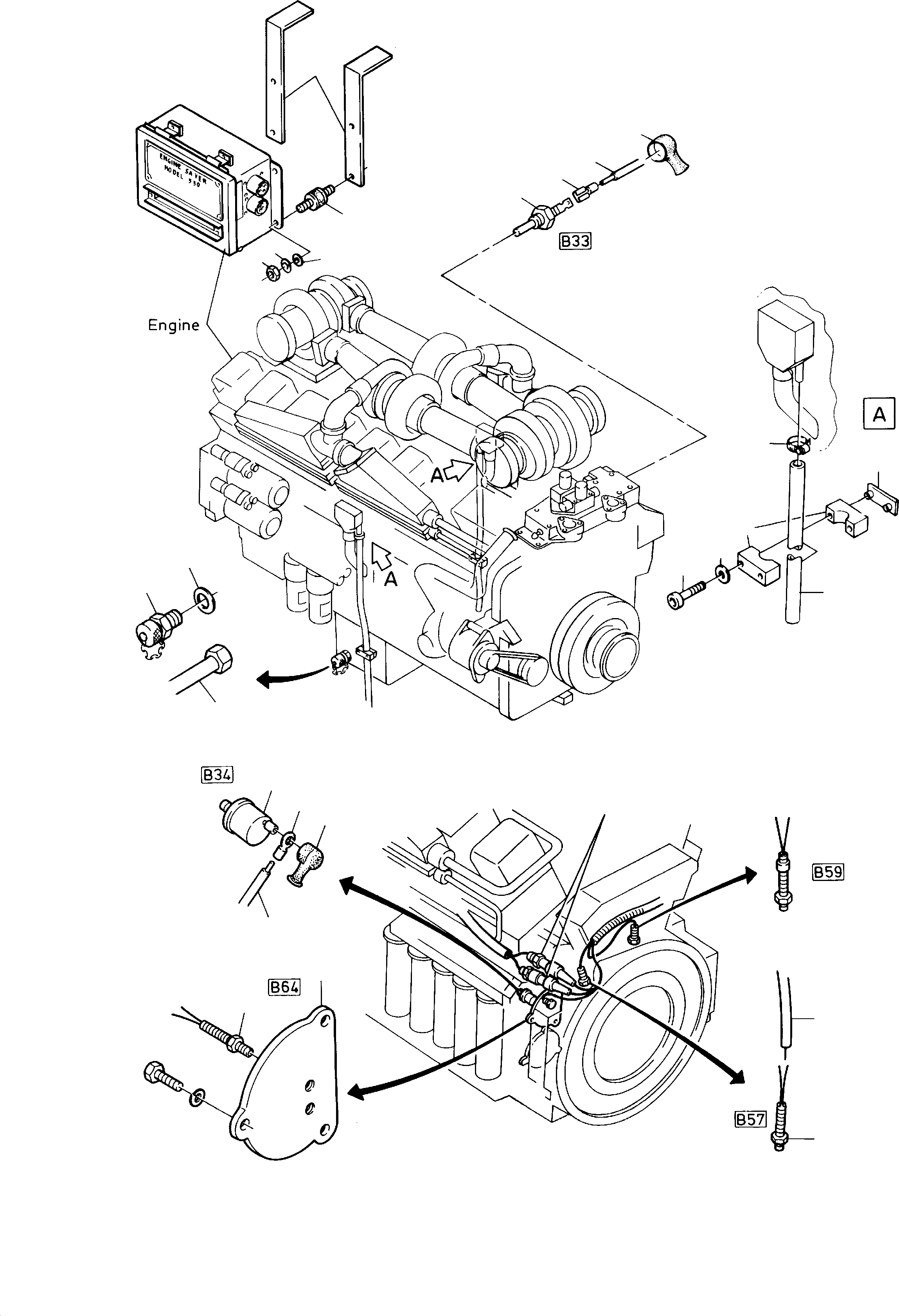 Komatsu parts book diagram for H285S S/N 78129: DIESEL ENGINE, ATTACHMENTS (CU-ENGINE)