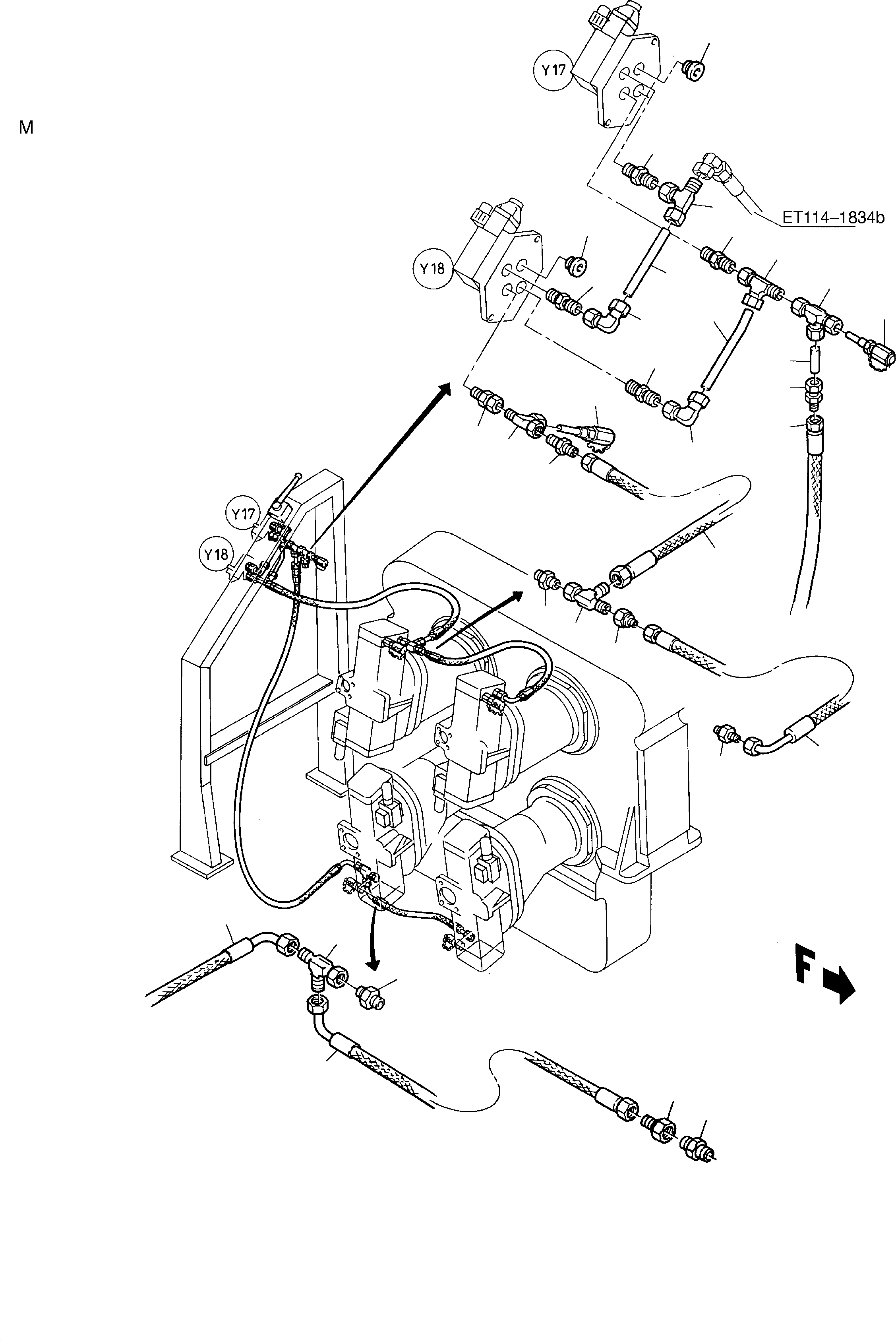 Komatsu parts book diagram for H285S S/N 78129: MAIN PUMP CONTROL