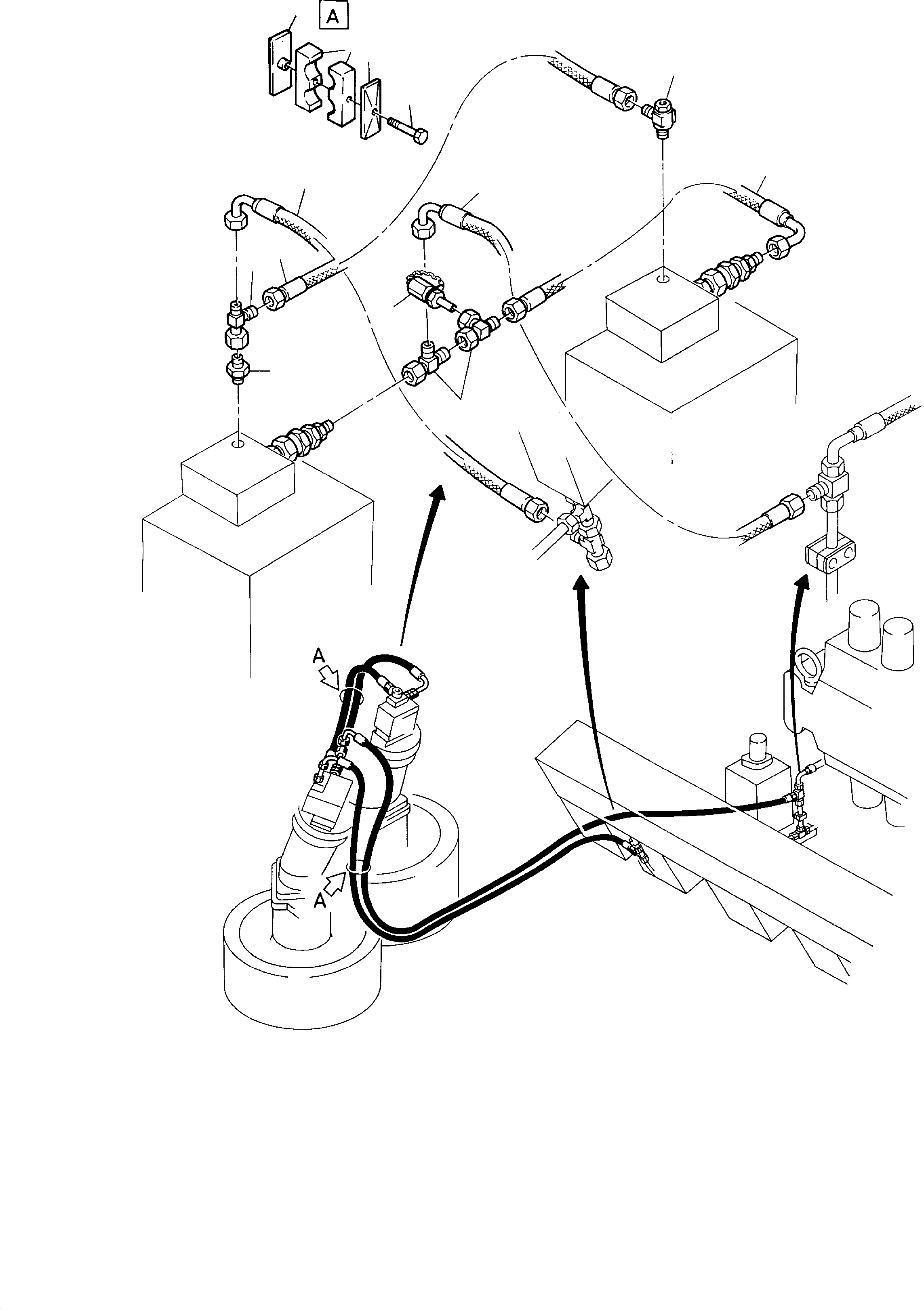 Komatsu parts book diagram for H285S S/N 78129: SLEW GEAR, LEAKAGE LINES AND BRAKE CONTROL