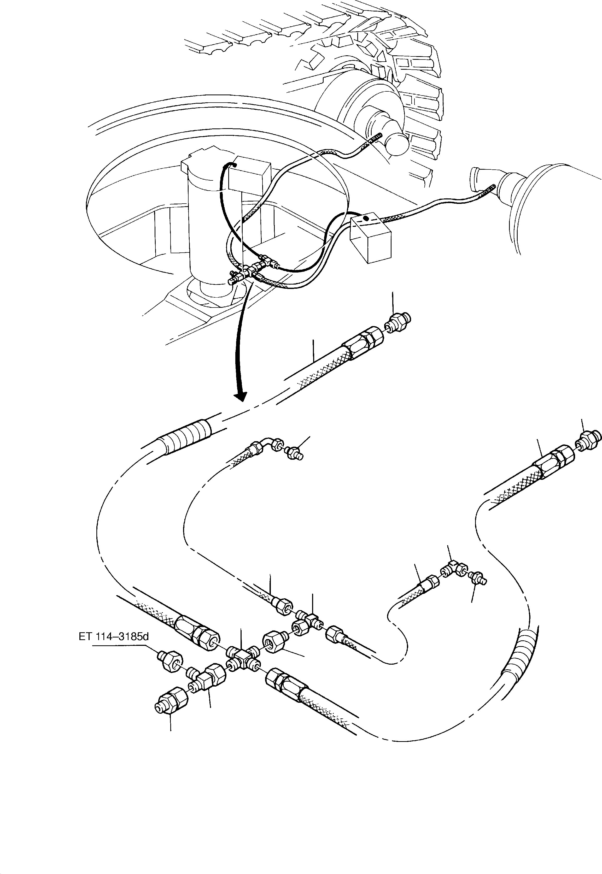 Komatsu parts book diagram for H285S S/N 78129: TRAVEL MOTOR, BRAKE VALVE - LEAKAGE LINES