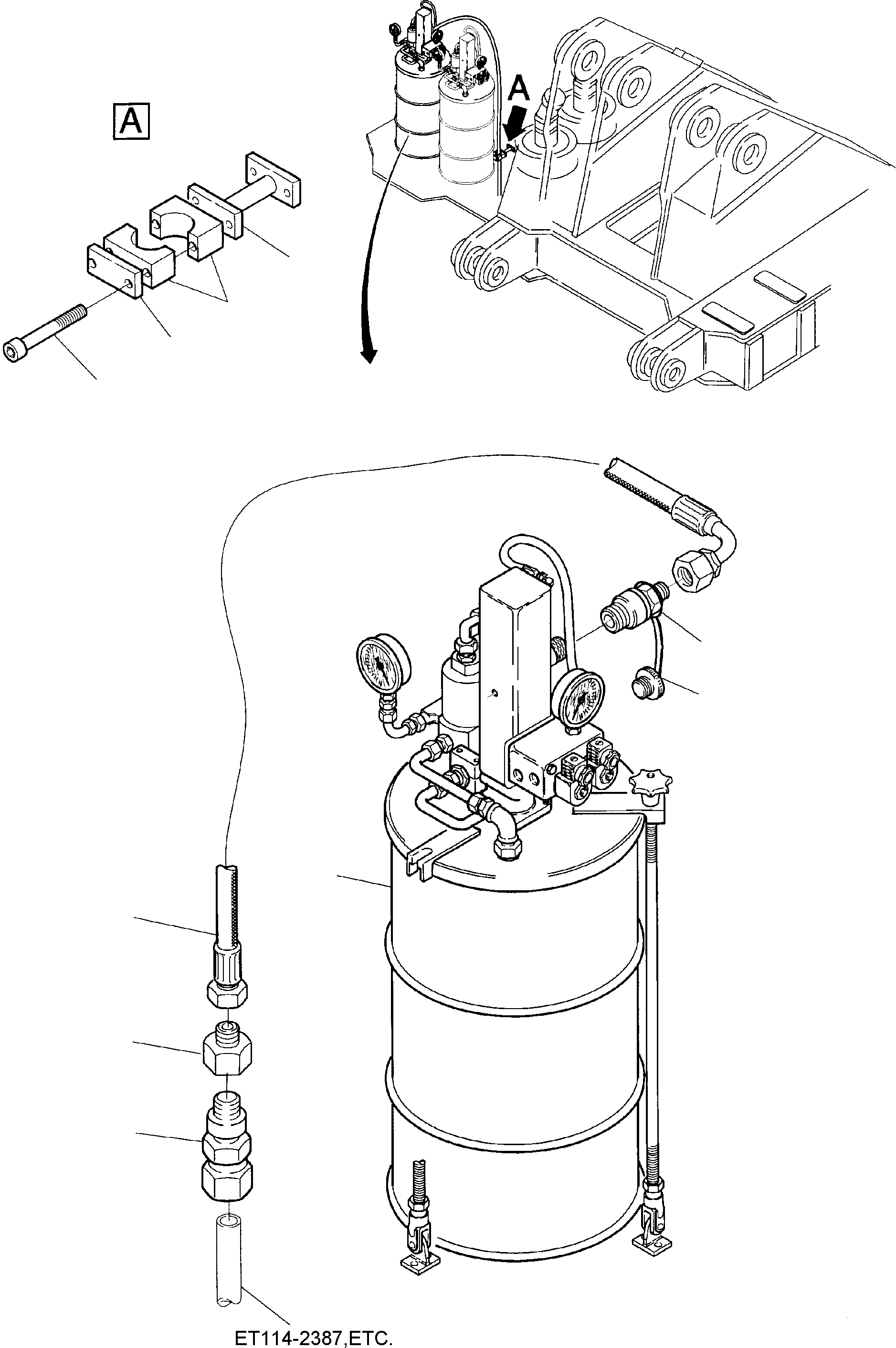 Komatsu parts book diagram for H285S S/N 78129: PIPES PINION LUBE STATION