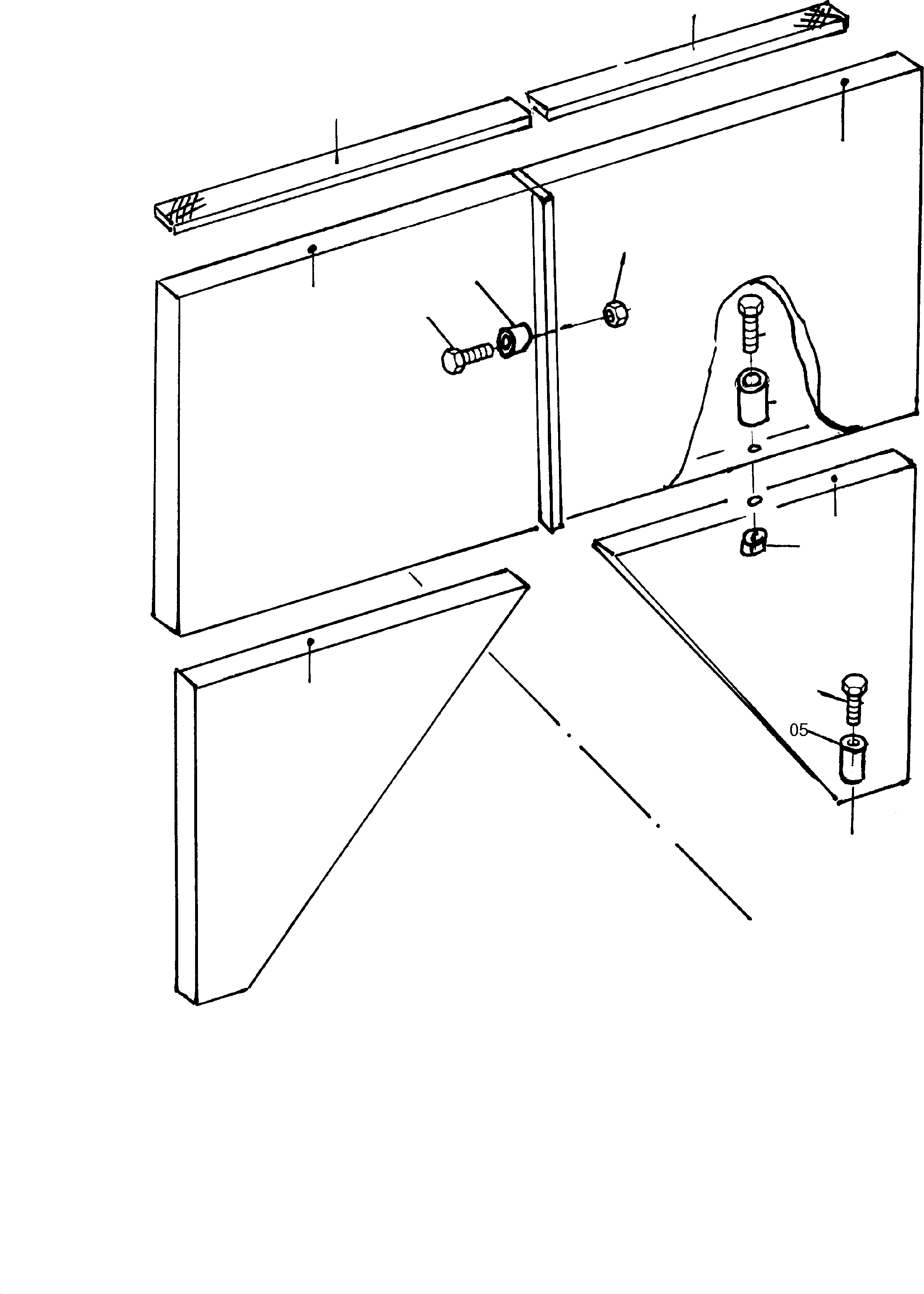 Komatsu parts book diagram for H285S S/N 78129: FIRE WALL