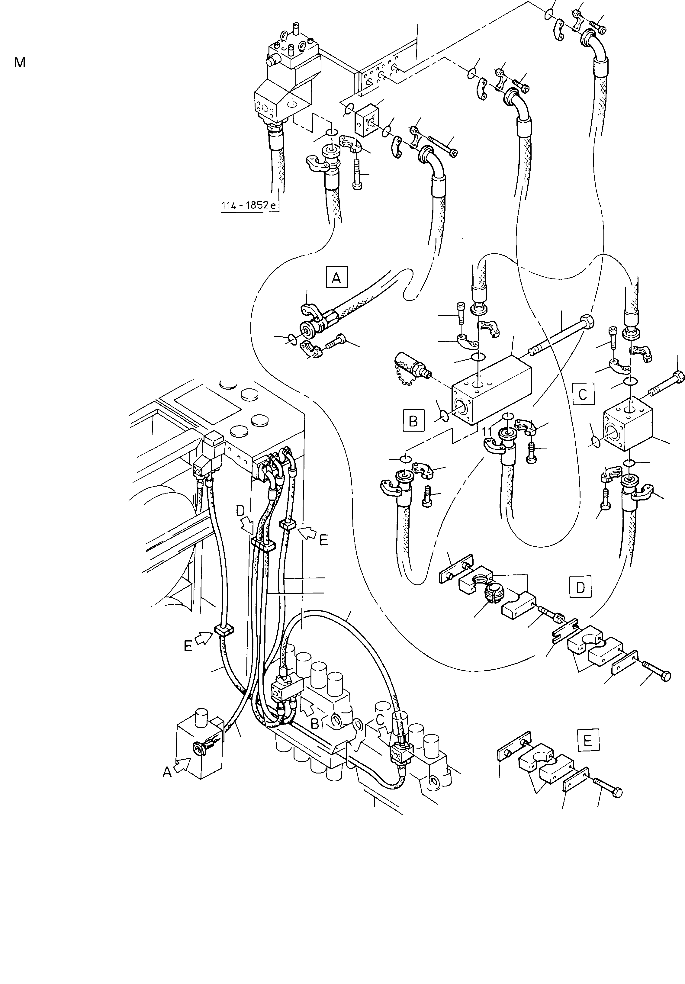 Komatsu parts book diagram for H285S S/N 78129: CONTROL BLOCKS - RETURN LINES