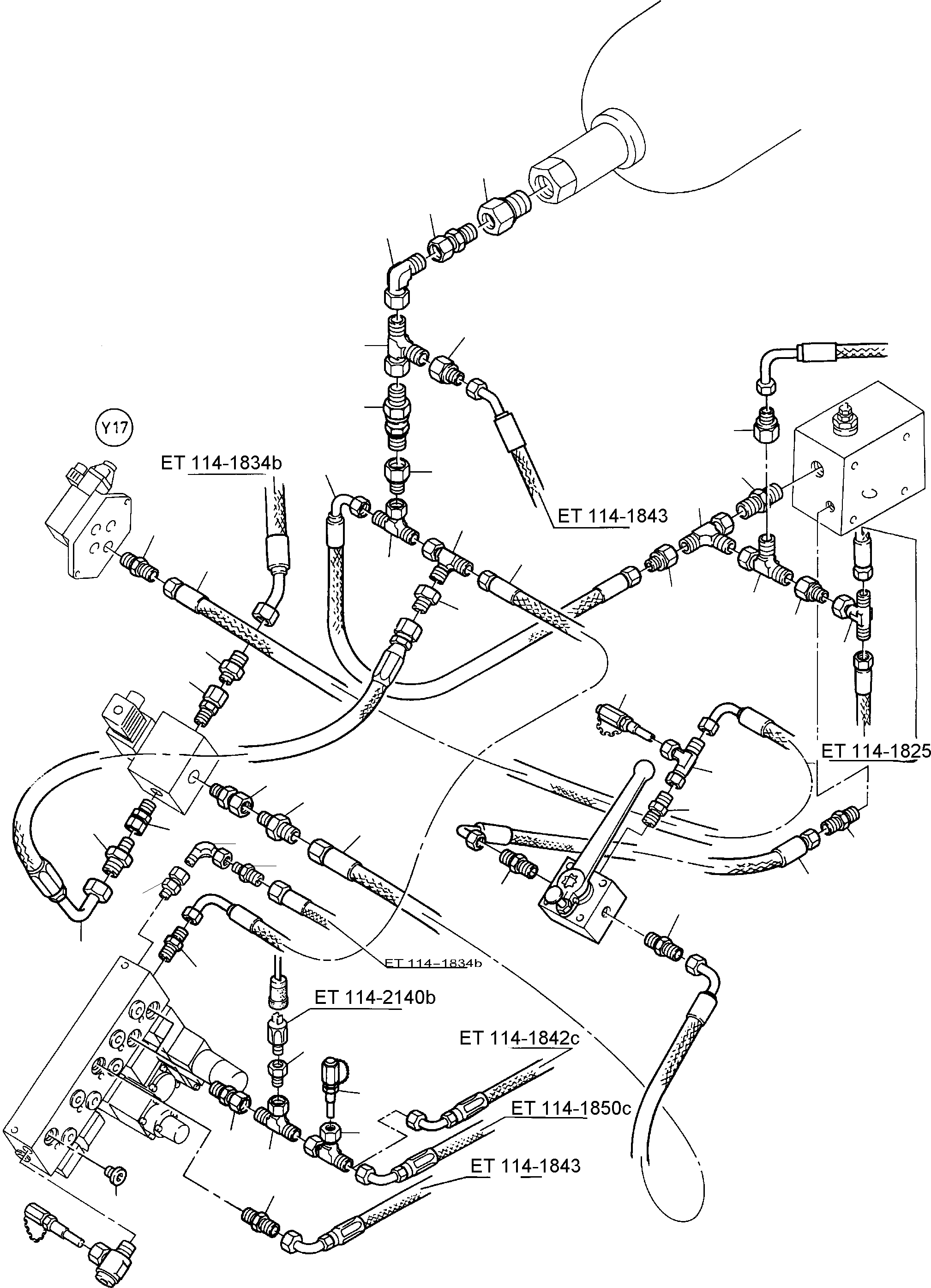 Komatsu parts book diagram for H285S S/N 78129: PIPING - CONTROL FRAME