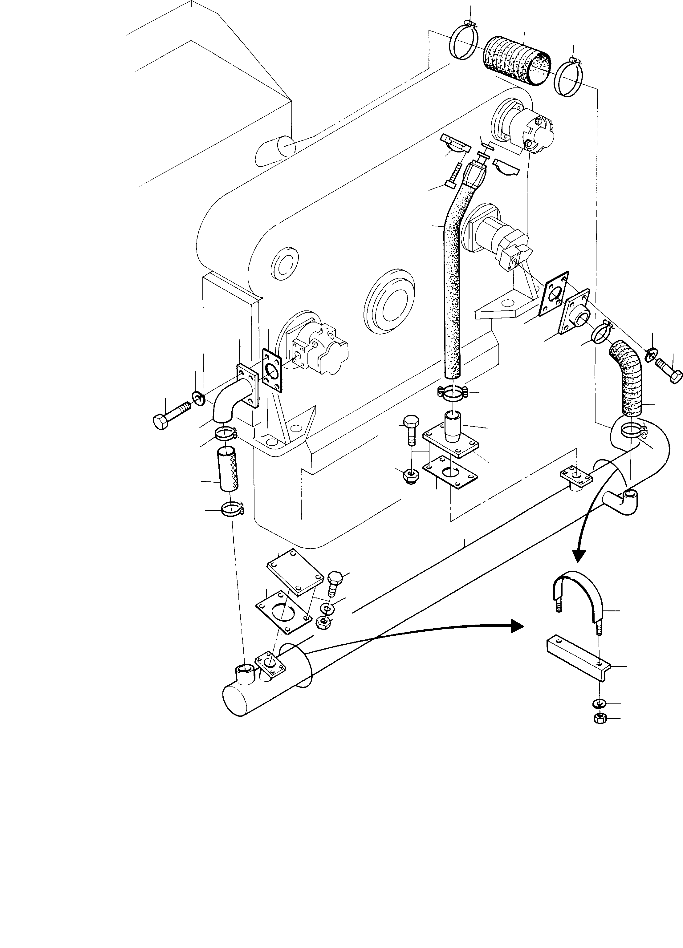 Komatsu parts book diagram for H285S S/N 78129: SUCTION LINES (SERIES
