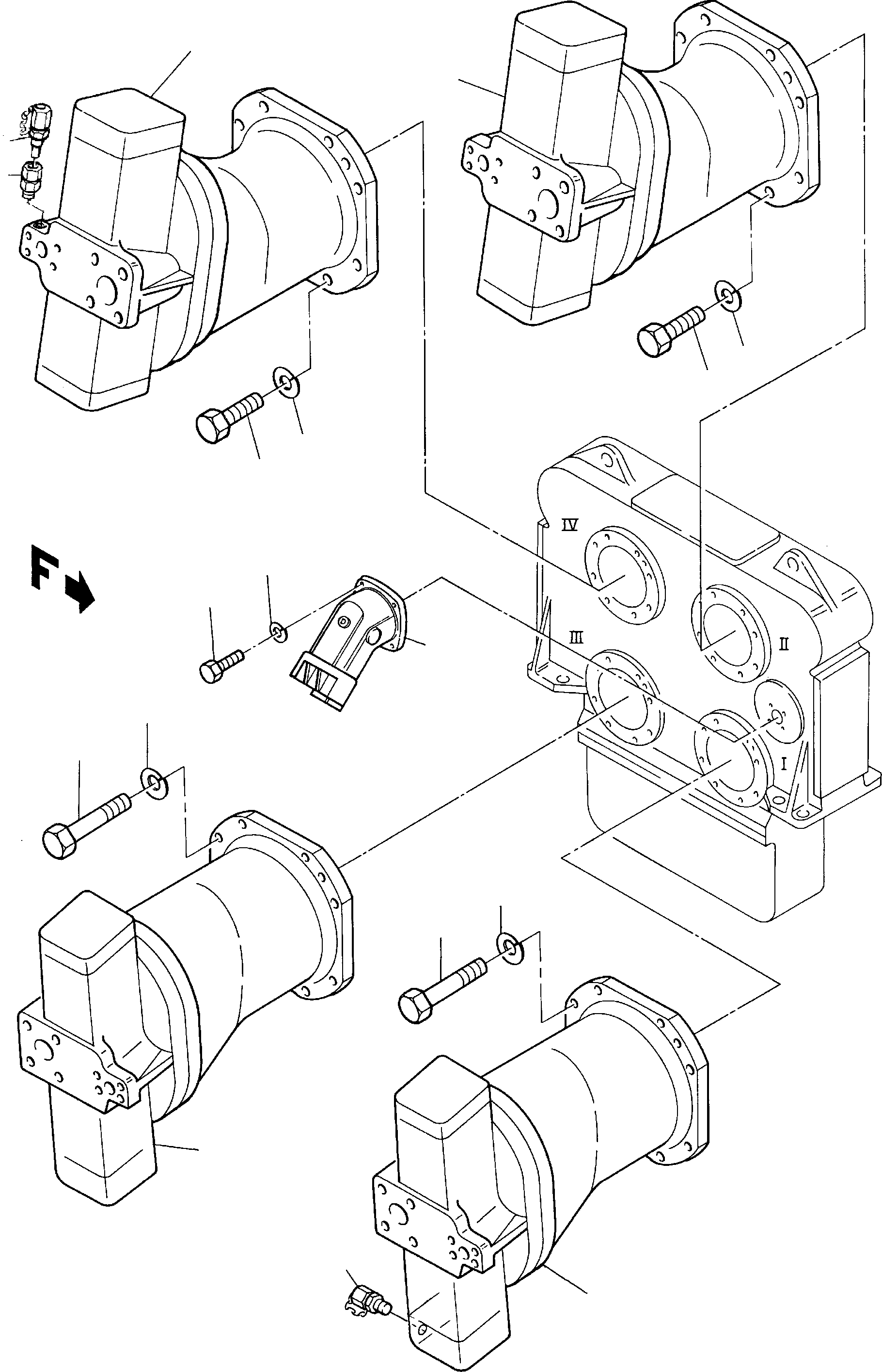 Komatsu parts book diagram for H285S S/N 78129: PUMPS, MOUNTING