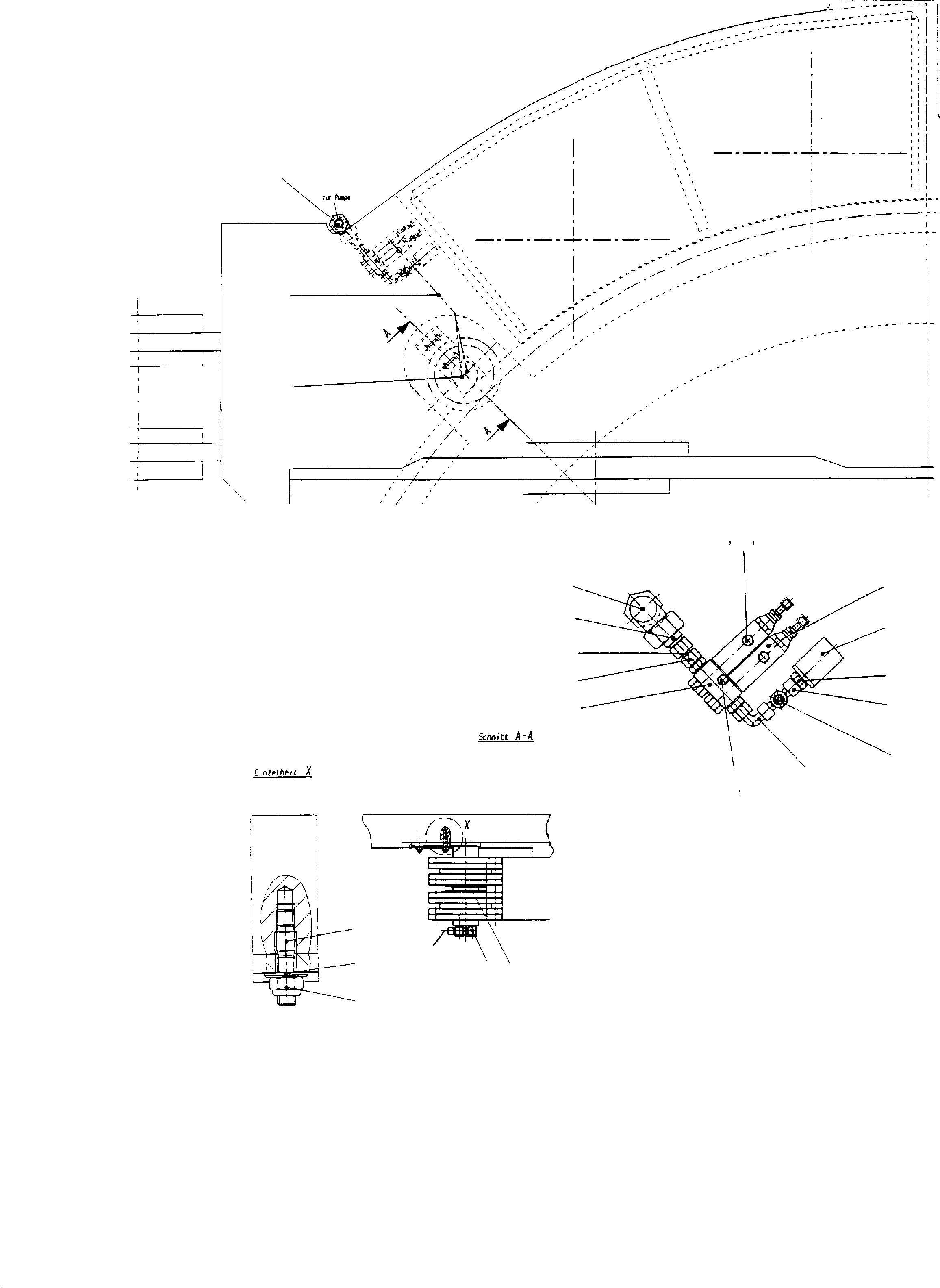 Komatsu parts book diagram for H285S S/N 78129: PINION LUBE LINES
