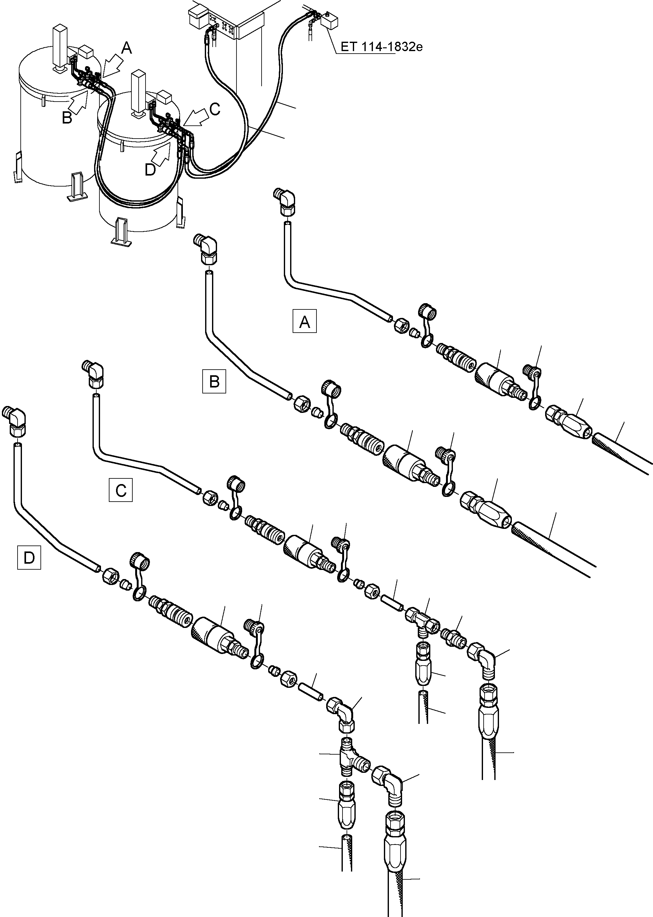 Komatsu parts book diagram for H285S S/N 78129: HYDRAULIC FOR LUBE PUMPS