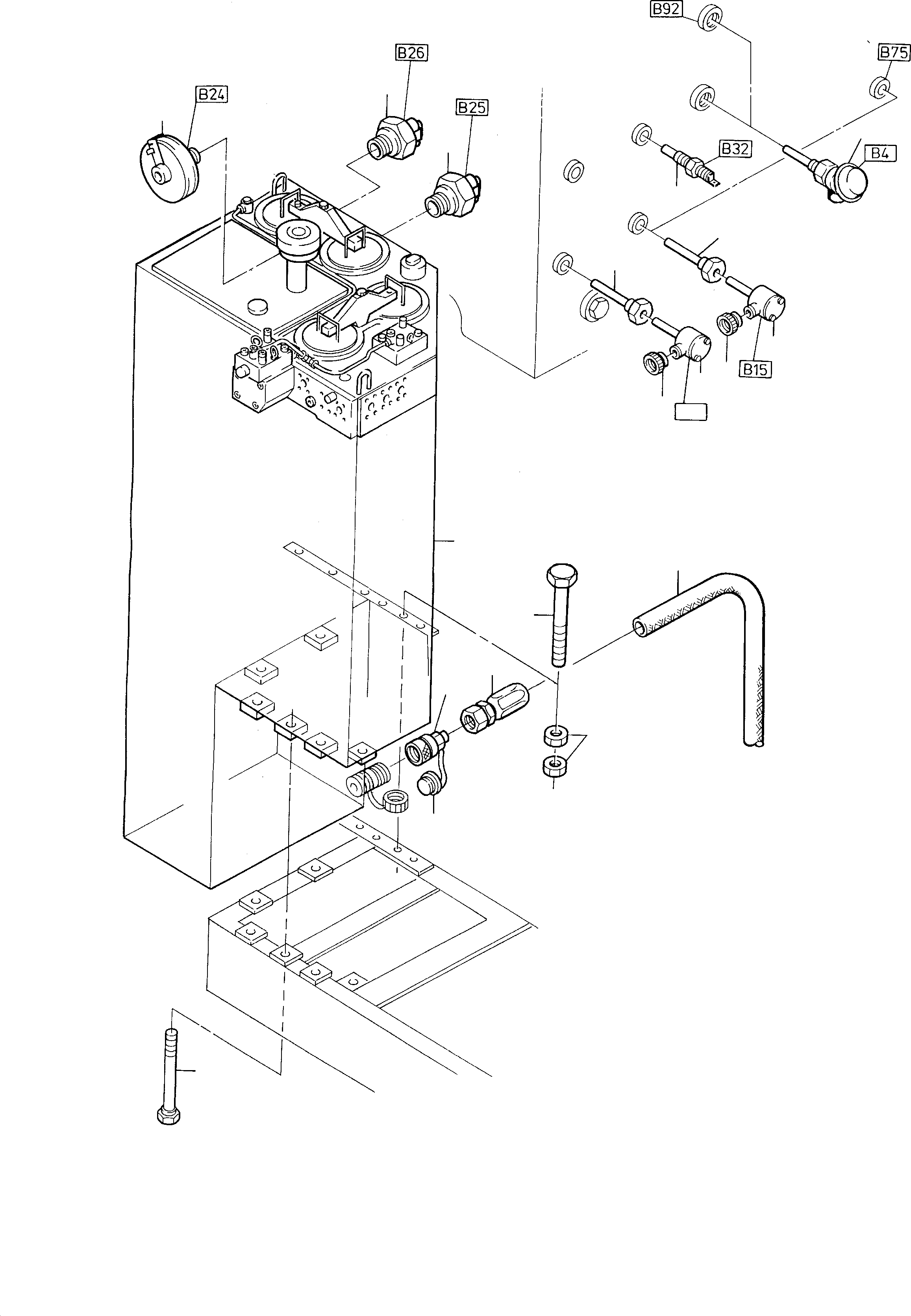 Komatsu parts book diagram for H285S S/N 78129: MAIN OIL TANK - MOUNTINGS