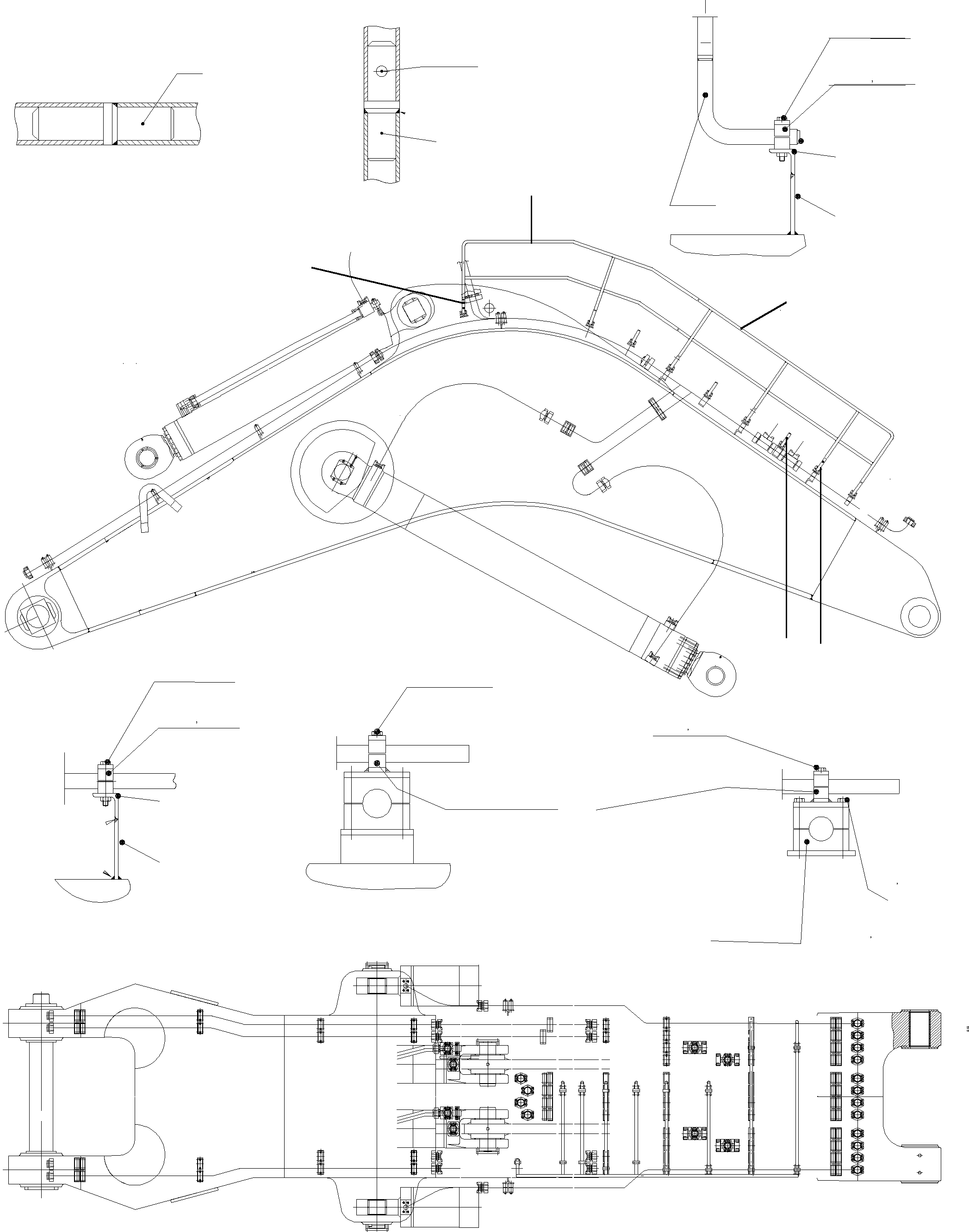 Komatsu parts book diagram for H285S S/N 78129: BOOM - CATWALK