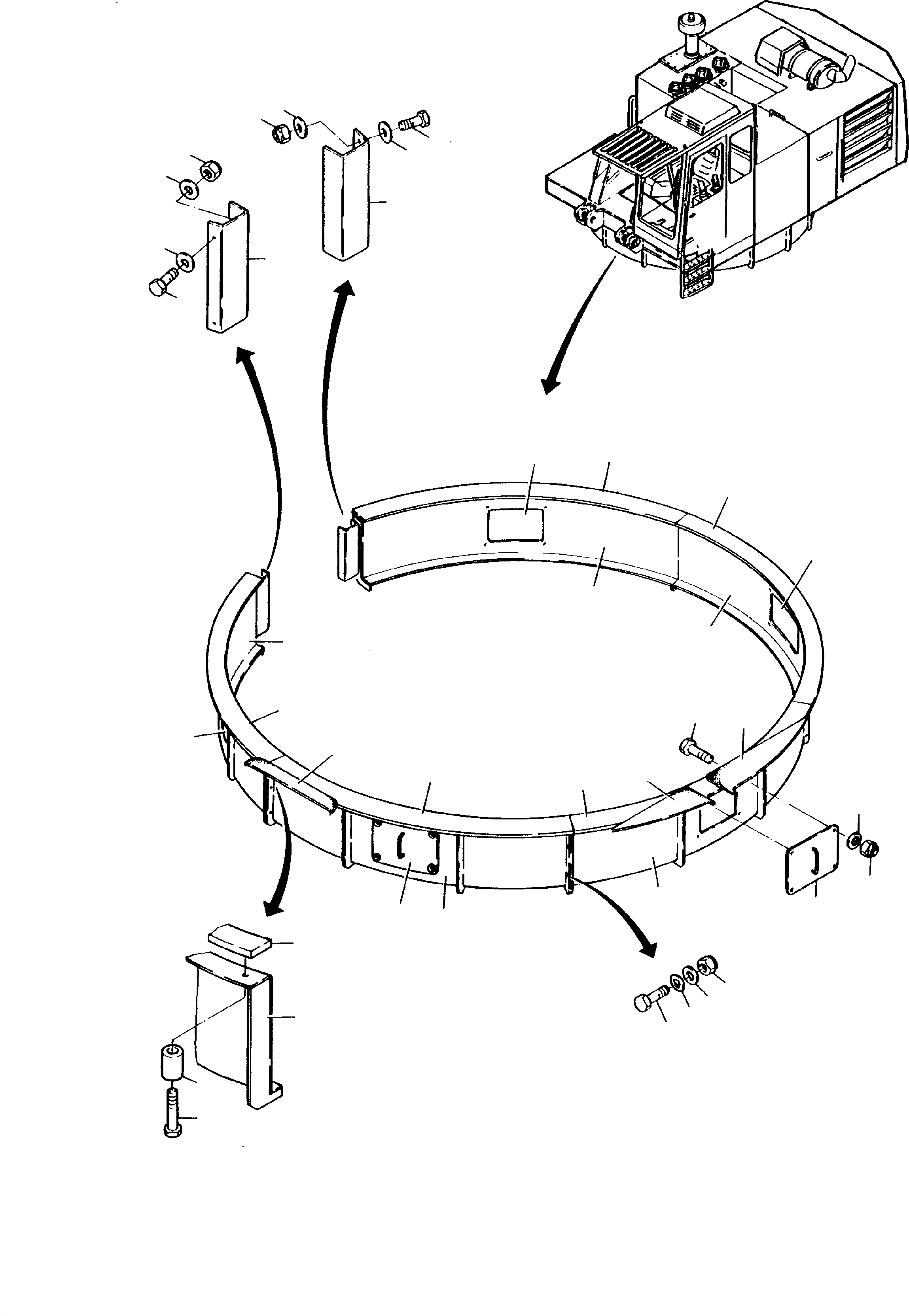 Excavators Mining Komatsu / H95 S/N 86043(g86043) / Slew Ring Protection rigid Bekamax - Central Lubrication(086-1122 : 086-1122)