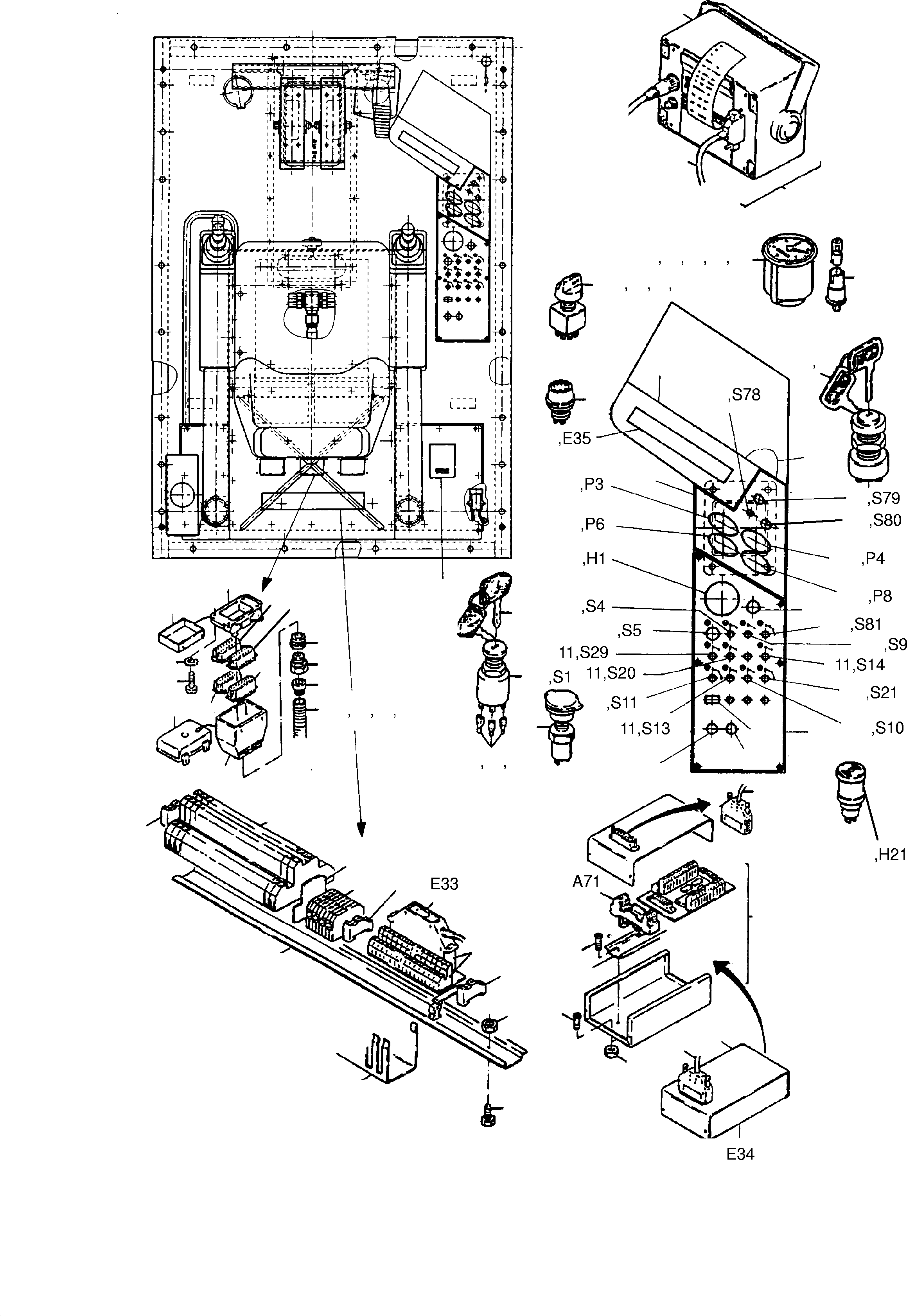 Excavators Mining Komatsu / H95 S/N 86043(g86043) / Instruments at Control Box(086-2130a : 086-2130a)