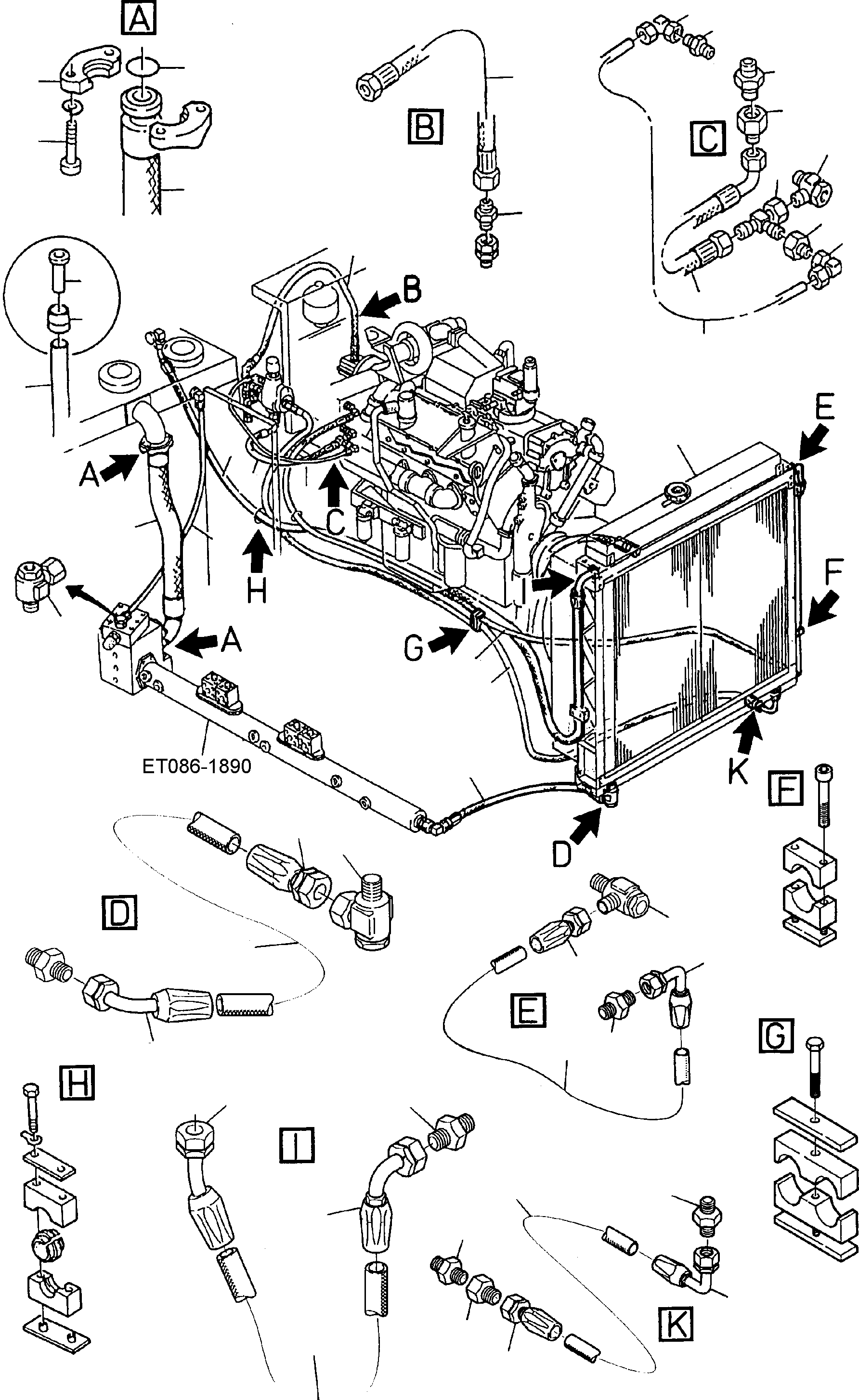 Excavators Mining Komatsu / H95 S/N 86052(g86052) / Hydr. Lines Oil Coolerand Transmission Oil Lube(086-1875a1 : 086-1875a1)