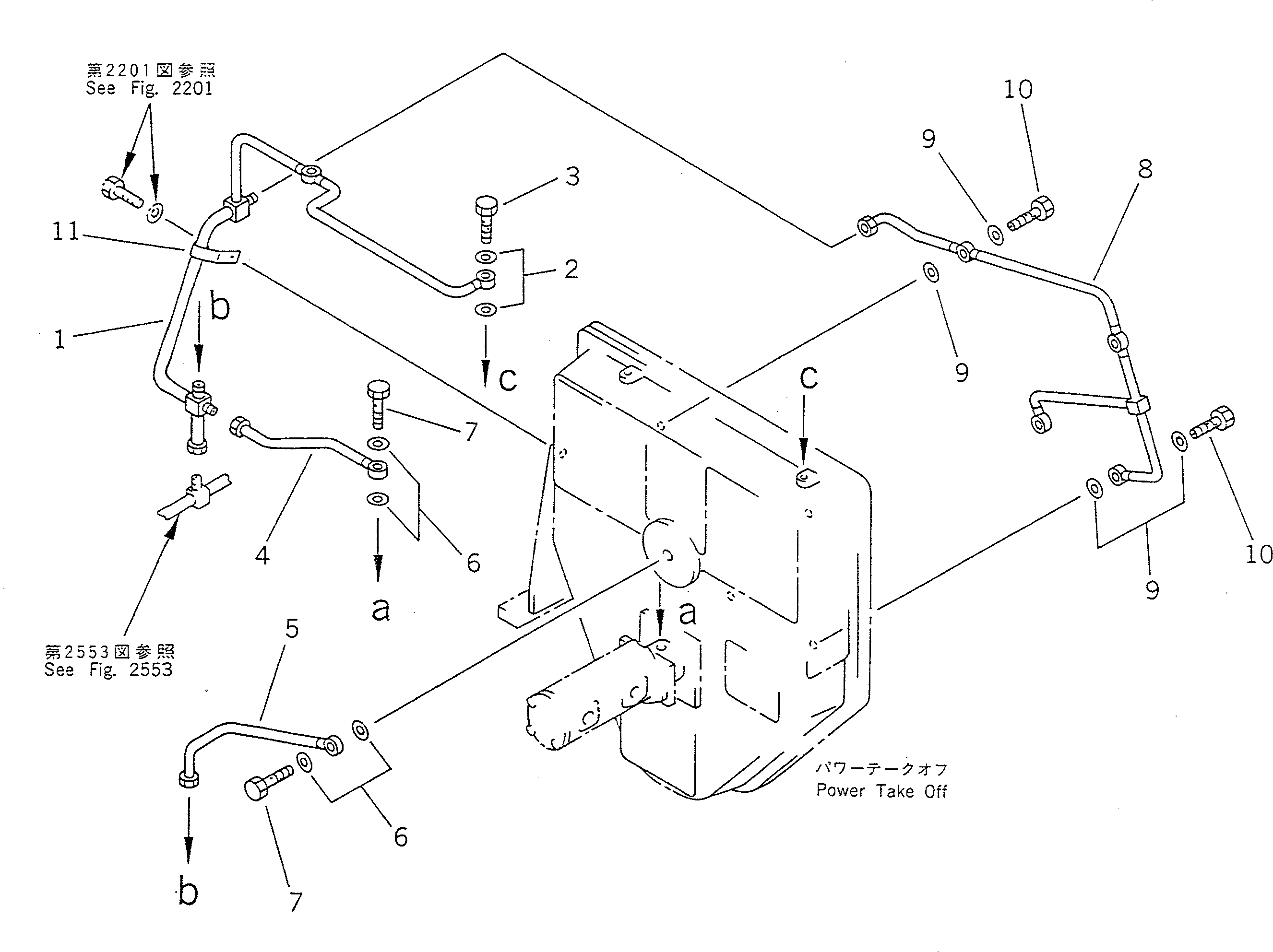 Road Cutters Komatsu / GC380F-1 S/N 10001-UP(gc380f0r) / LUBRICATION PIPING (POWER TAKE OFF)(060140 : 2551)