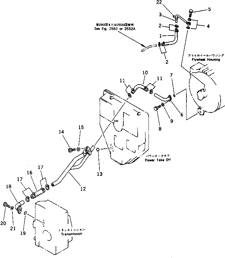 Road Cutters Komatsu / GC380F-1 S/N 10001-UP(gc380f0r) / LUBRICATION PIPING (COUPLING AND RETURN)(060170 : 2553)