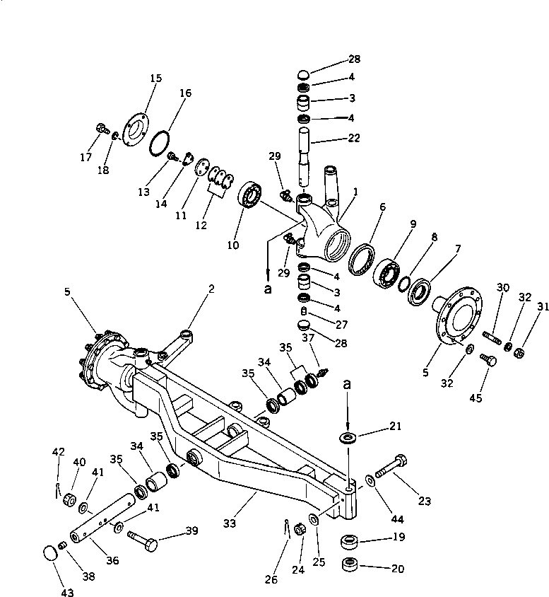 Road Cutters Komatsu / GC380F-1 S/N 10001-UP(gc380f0r) / FRONT AXLE (1/2)(060340 : 2801)