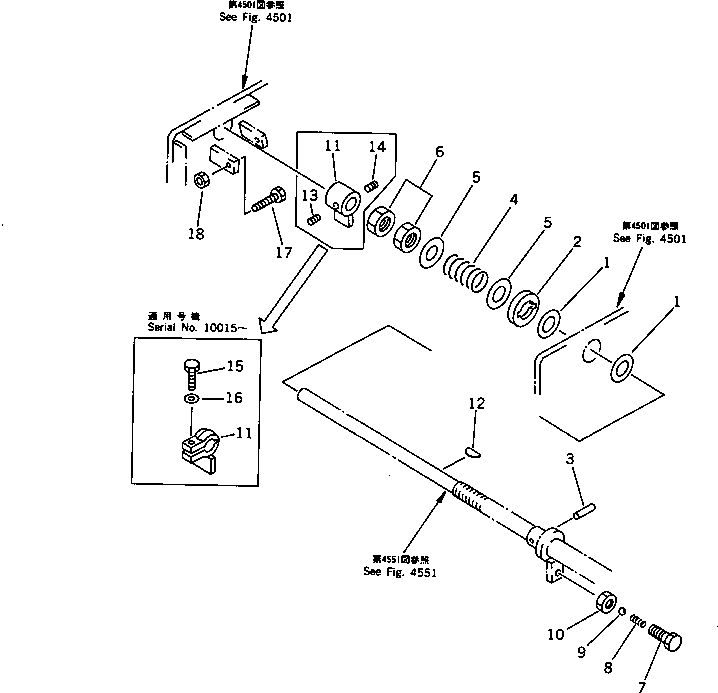 Road Cutters Komatsu / GC380F-1 S/N 10001-UP(gc380f0r) / ROTOR REVOLUTION CONTROL (LEVER AND LINKAGE) (3/3)(120130 : 4553)