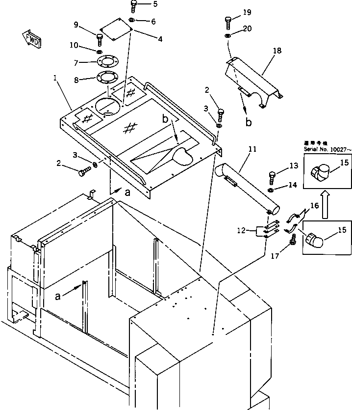 Road Cutters Komatsu / GC380F-1 S/N 10001-UP(gc380f0r) / ENGINE HOOD AND EXHAUST PIPE(150060 : 5011)
