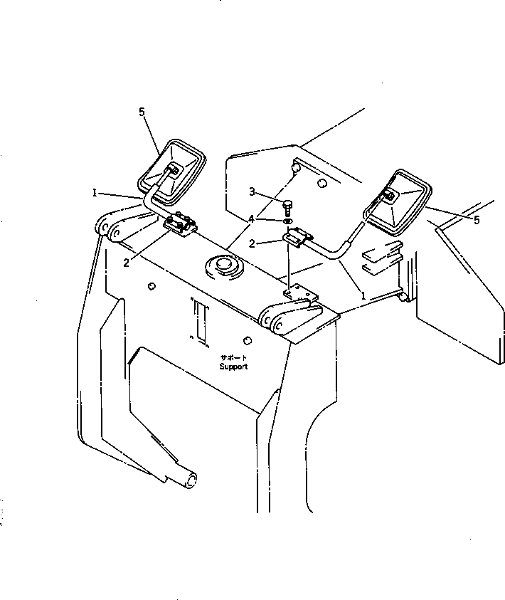 Road Cutters Komatsu / GC380F-1 S/N 10001-UP(gc380f0r) / MIRROR (FRONT) (#10010¤10012-10014¤10018-)(#10018-)(150170 : 5503A)