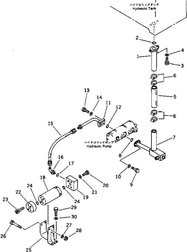 Road Cutters Komatsu / GC380F-1 S/N 10001-UP(gc380f0r) / HYDRAULIC PIPING (TANK TO PUMP TO CENTER CONTROL VALVE) (1/2)(180140 : 6503)