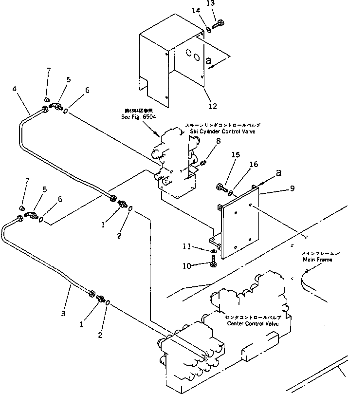Road Cutters Komatsu / GC380F-1 S/N 10001-UP(gc380f0r) / HYDRAULIC PIPING (MANIFOLD TO CONTROL VALVE) (FOR SKI CYLINDER)(180180 : 6507)