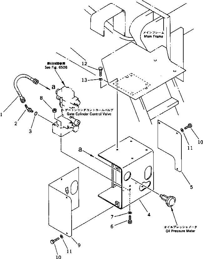 Road Cutters Komatsu / GC380F-1 S/N 10001-UP(gc380f0r) / HYDRAULIC PIPING (CONTROL VALVE TO OIL PRESSURE METER)           (FOR GATE CYLINDER)(180210 : 6511)