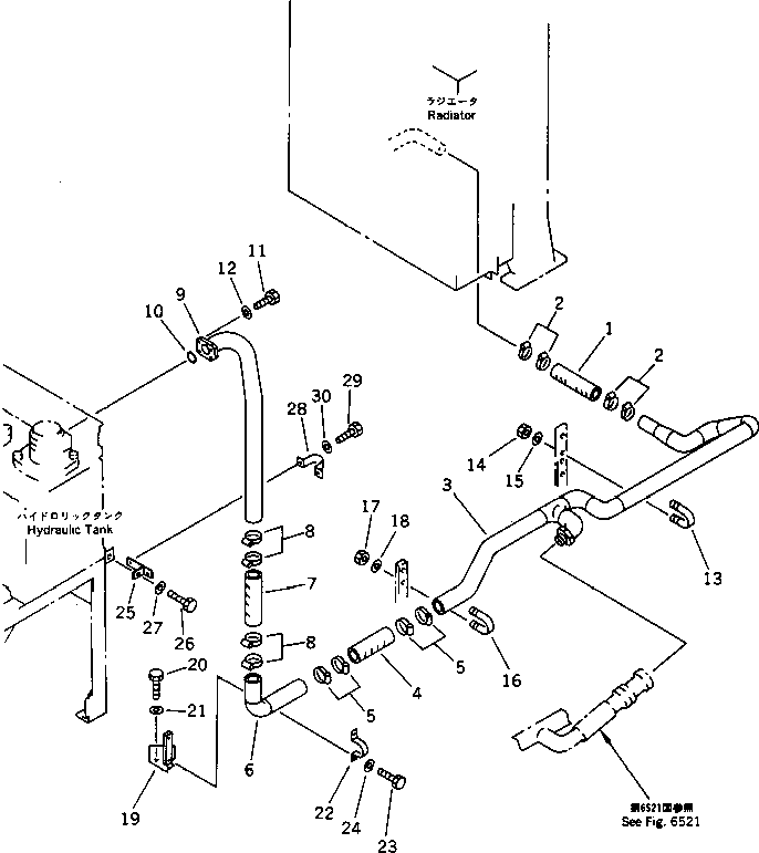 Road Cutters Komatsu / GC380F-1 S/N 10001-UP(gc380f0r) / HYDRAULIC PIPING (OIL COOLER) (2/2)(180250 : 6522)