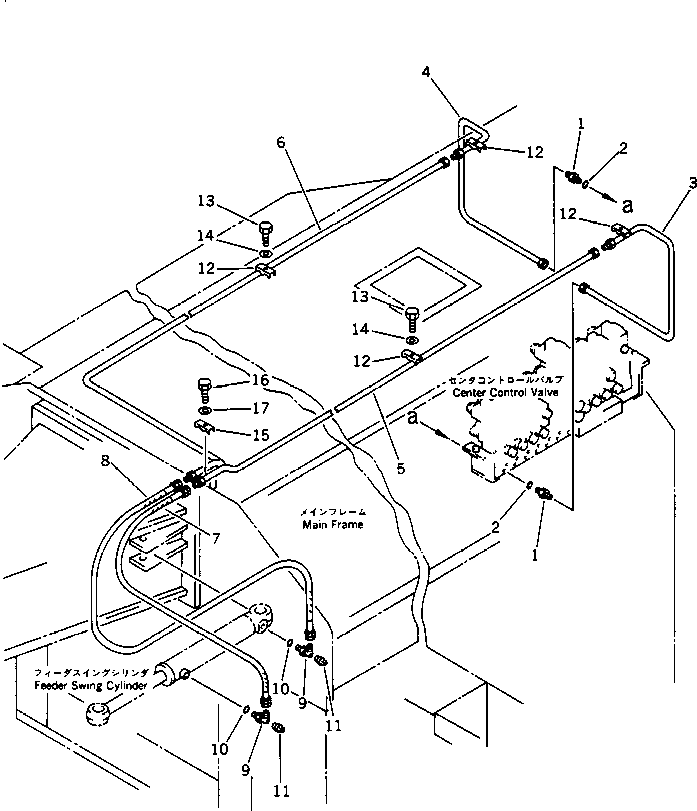 Road Cutters Komatsu / GC380F-1 S/N 10001-UP(gc380f0r) / HYDRAULIC PIPING (CONTROL VALVE TO FEEDER SWING CYLINDER)(180330 : 6651)