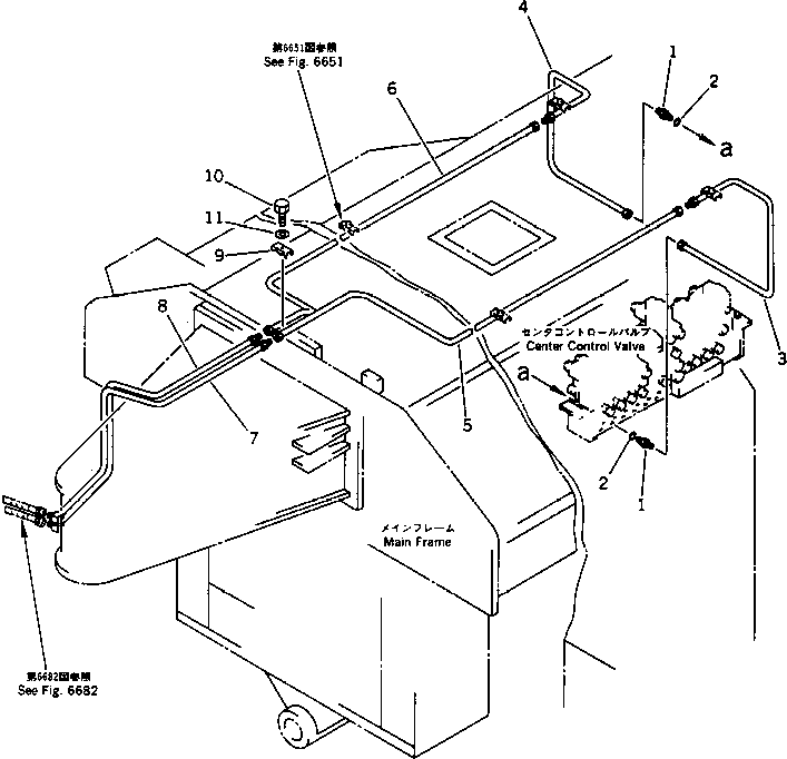 Road Cutters Komatsu / GC380F-1 S/N 10001-UP(gc380f0r) / HYDRAULIC PIPING (CONTROL VALVE TO FEEDR 2ND FOLD CYLINDER (1/3)(180380 : 6681)