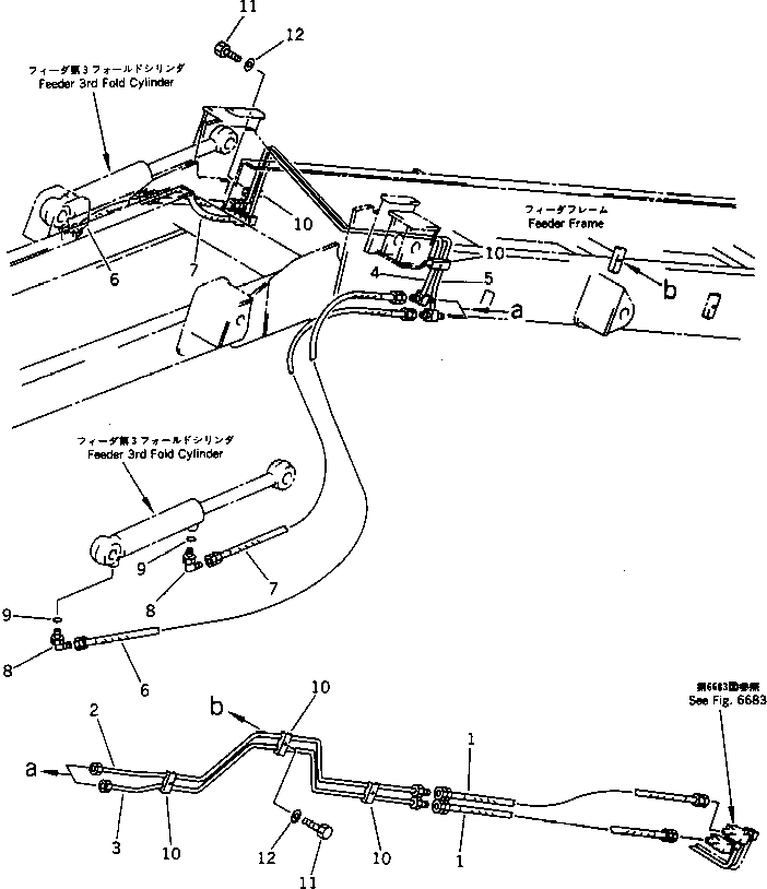 Road Cutters Komatsu / GC380F-1 S/N 10001-UP(gc380f0r) / HYDRAULIC PIPING (FEEDR 3RD FOLD CYLINDER LINE)(#10026-)(180410 : 6685)