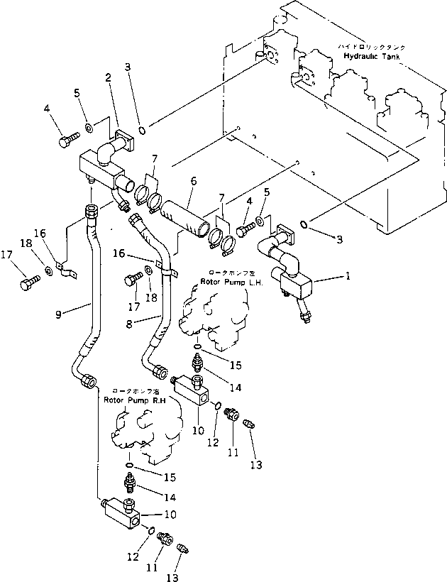 Road Cutters Komatsu / GC380F-1 S/N 10001-UP(gc380f0r) / HYDRAULIC PIPING (ROTOR REVOLUTION) (1/10)(180420 : 6701A)