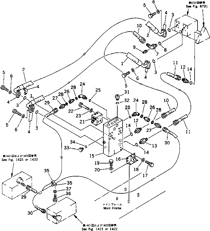 Road Cutters Komatsu / GC380F-1 S/N 10001-UP(gc380f0r) / HYDRAULIC PIPING (ROTOR REVOLUTION) (3/10)(180440 : 6721)