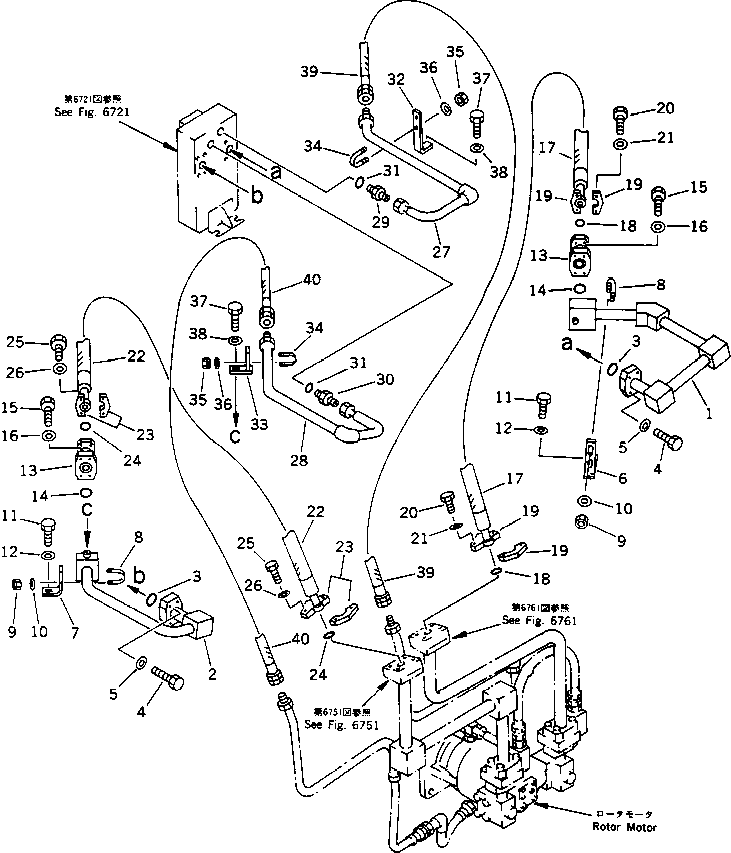 Road Cutters Komatsu / GC380F-1 S/N 10001-UP(gc380f0r) / HYDRAULIC PIPING (ROTOR REVOLUTION) (5/10)(#10009-)(180470 : 6741A)