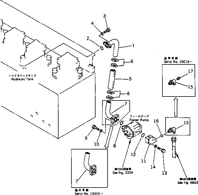 Road Cutters Komatsu / GC380F-1 S/N 10001-UP(gc380f0r) / HYDRAULIC PIPING (FEEDER REVOLUTION) (1/10)(180540 : 6801)