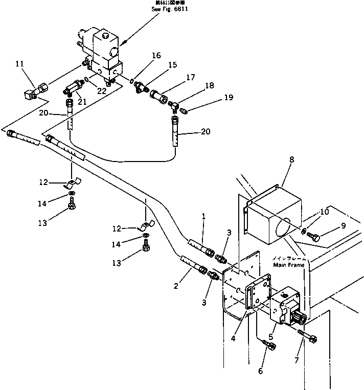 Road Cutters Komatsu / GC380F-1 S/N 10001-UP(gc380f0r) / HYDRAULIC PIPING (FEEDER REVOLUTION) (5/10)(180580 : 6821)