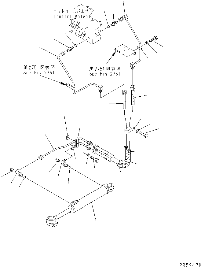 Other Komatsu / GC50-1 S/N 1001-UP(gc50-1c) / STEERING PIPING (ARTICULATE CYLINDER LINE)(060050 : 2753)