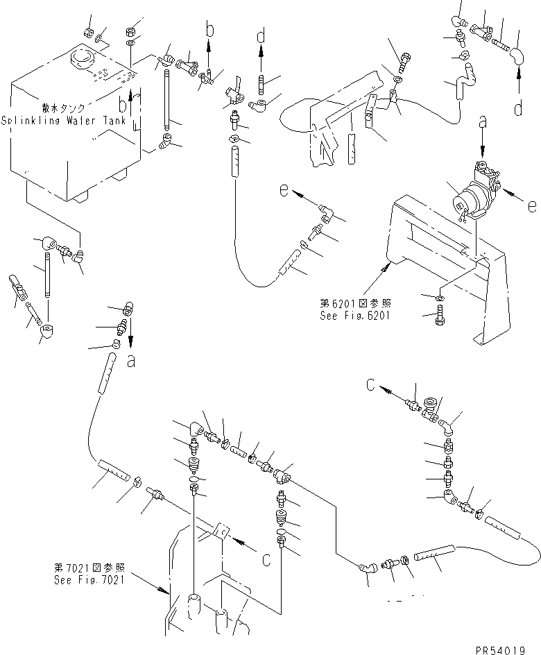 Other Komatsu / GC50-1 S/N 1001-UP(gc50-1c) / SPLINKLING WATER PIPING (WITH ADDITIONAL TANK)(#1001-1025)(210190 : 7151)