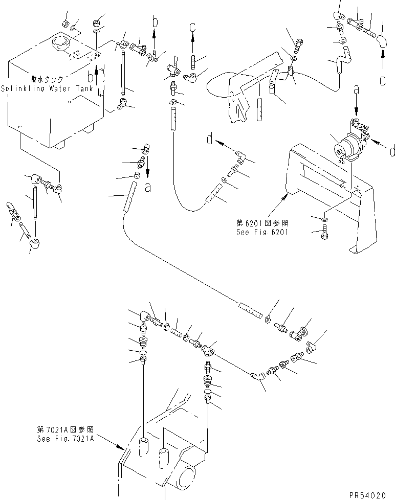 Other Komatsu / GC50-1 S/N 1001-UP(gc50-1c) / SPLINKLING WATER PIPING (WITH ADDITIONAL TANK)(#1026-1100)(210200 : 7151A)