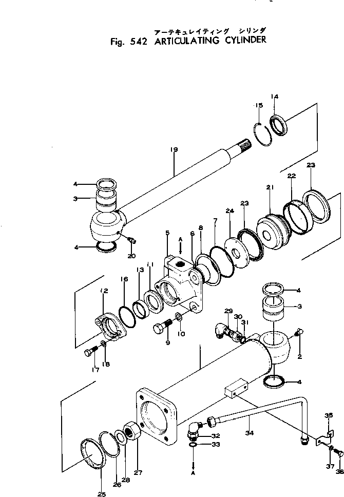 Graders Komatsu / GD22H-1 S/N 1003-UP(gd22h-1r) / ARTICULATING CYLINDER(150130 : 542)