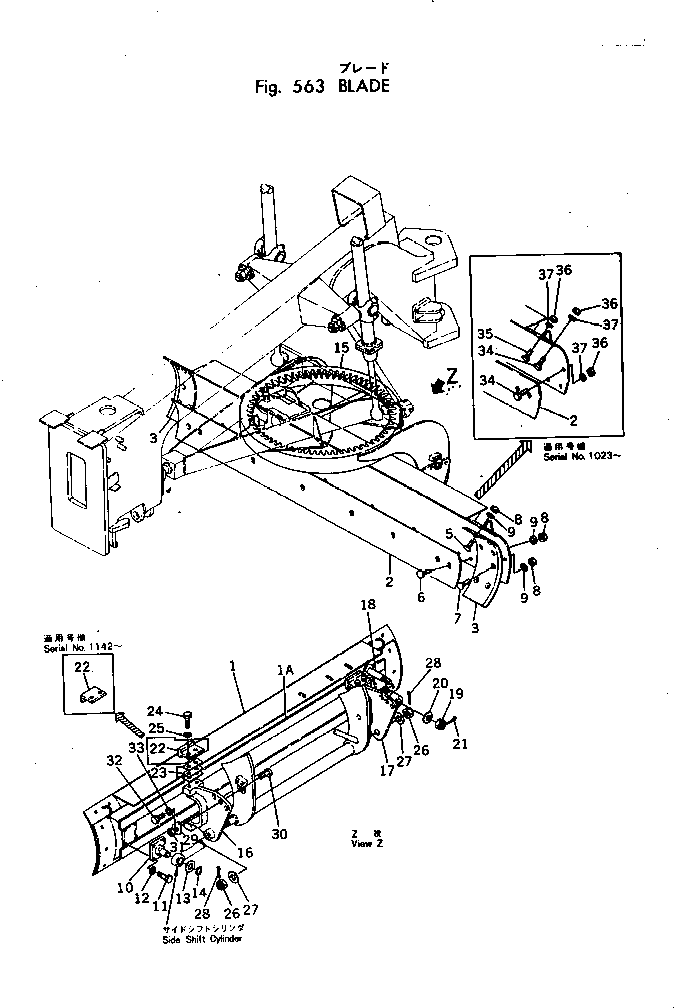 Graders Komatsu / GD22H-1 S/N 1003-UP(gd22h-1r) / BLADE(150170 : 563)