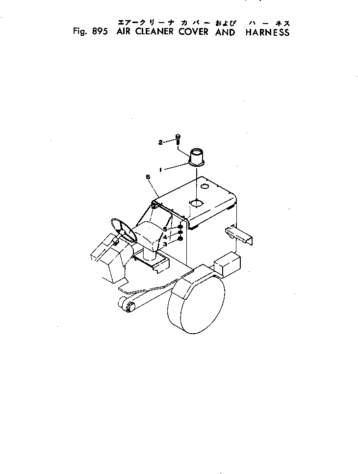 Graders Komatsu / GD22H-1 S/N 1003-UP(gd22h-1r) / AIR CLEANER COVER AND HARNESS(180270 : 895)