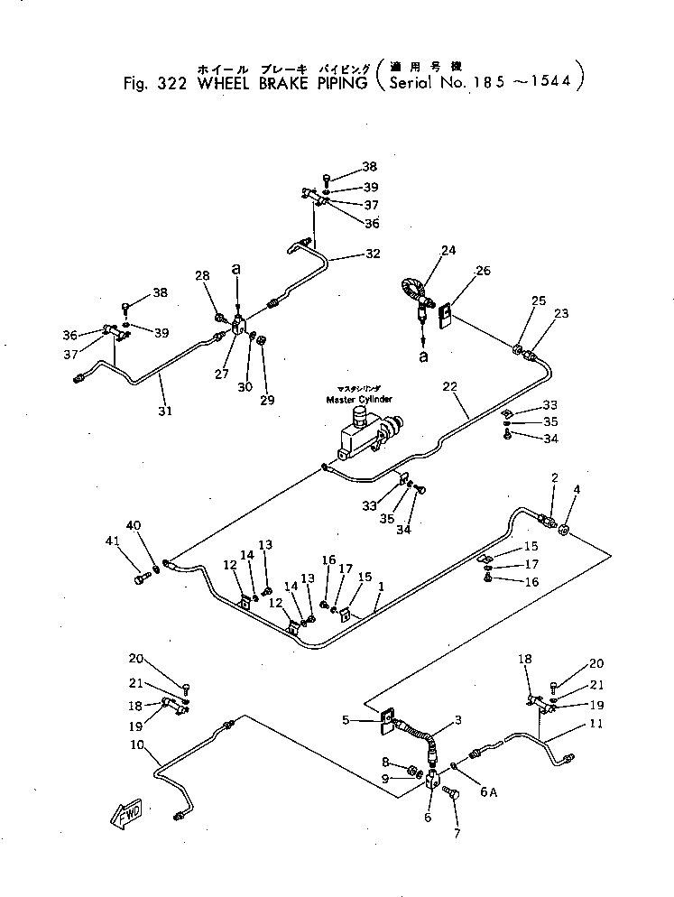 Graders Komatsu / GD30-4 S/N 185-UP(gd30-4c) / WHEEL BRAKE PIPING(#801-1544)(090150 : 322)