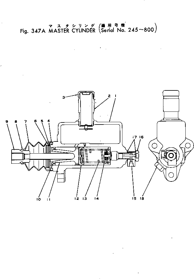 Graders Komatsu / GD30-4 S/N 185-UP(gd30-4c) / MASTER CYLINDER(#245-800)(090250 : 347A)