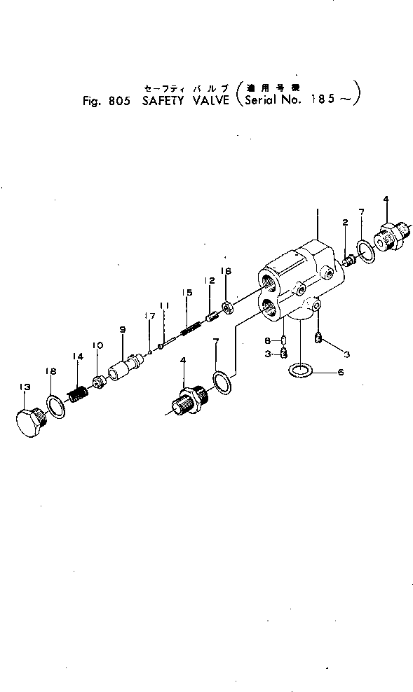 Graders Komatsu / GD30-4 S/N 185-UP(gd30-4c) / SAFETY VALVE(180060 : 805)