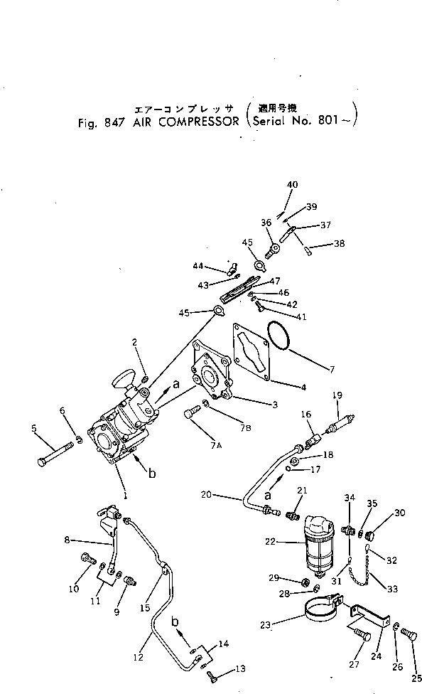 Graders Komatsu / GD30-4 S/N 185-UP(gd30-4c) / AIR COMPRESSOR(#801-)(180280 : 847)