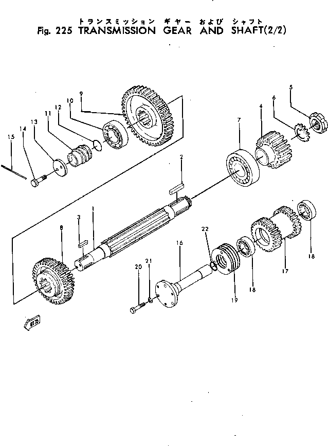 Graders Komatsu / GD30-4 S/N 185-UP(gd30-4r) / TRANSMISSION GEAR AND SHAFT (2/2)(060170 : 225)