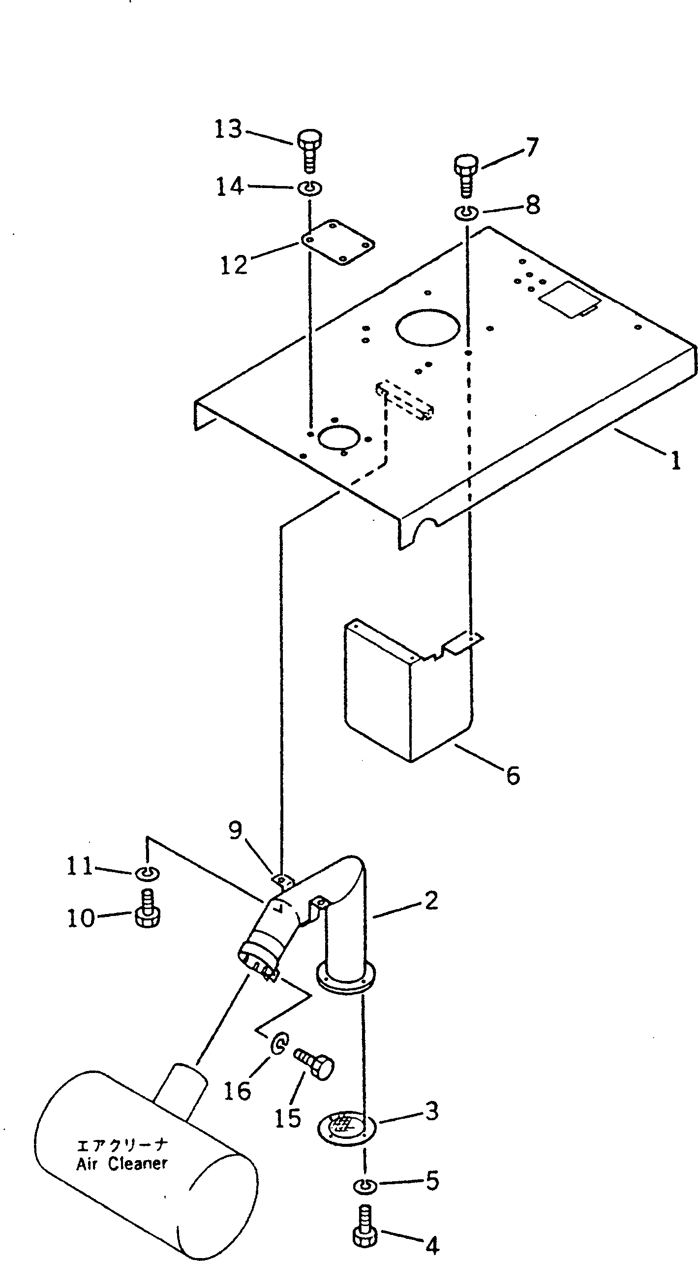 Graders Komatsu / GD300A-1 S/N 2001-UP(gd300a-r) / AIR CLEANER MOUNTING PARTS (SNOW REMOVING SPEC.)(#2140-)(030030 : 105)