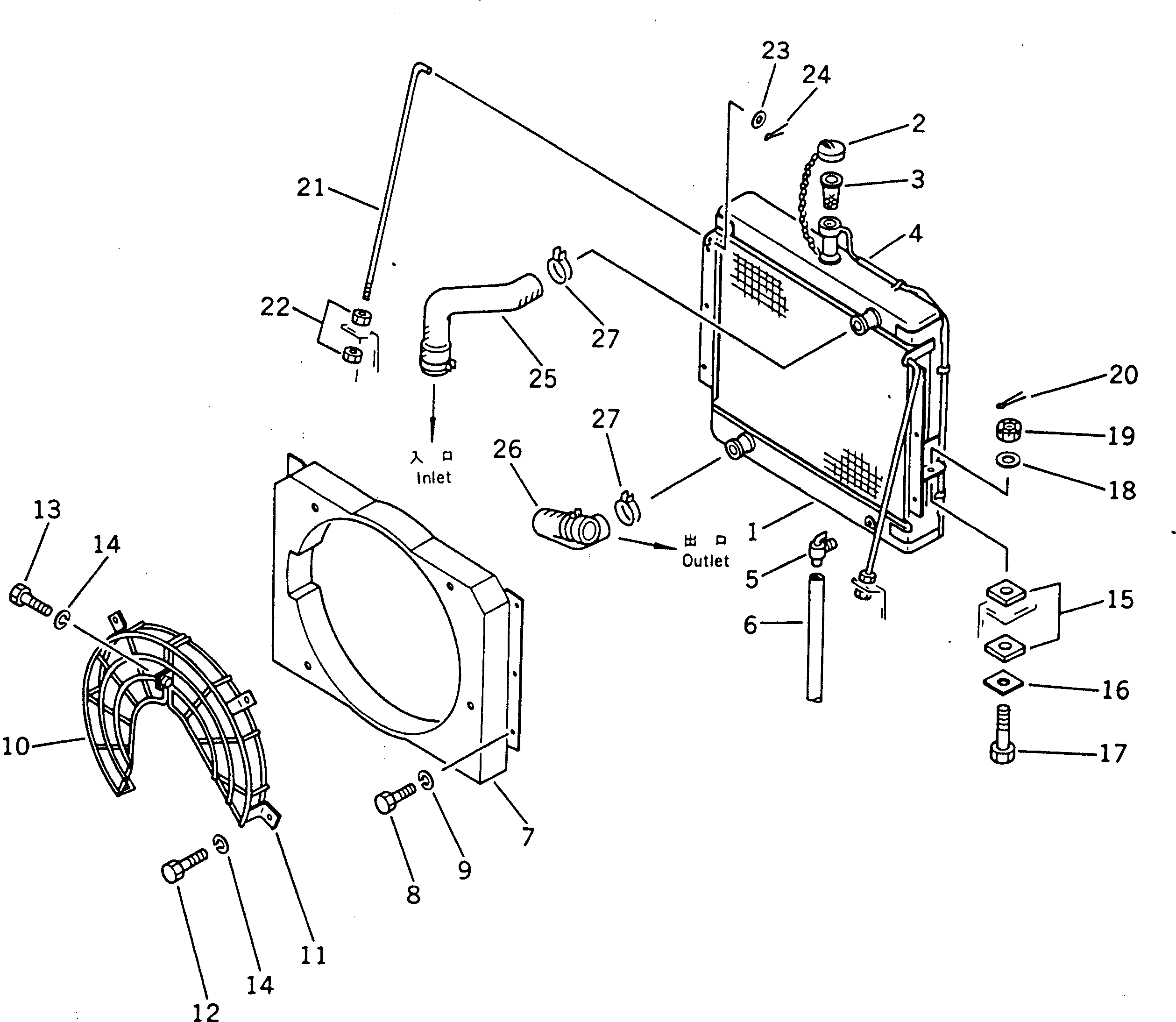 Graders Komatsu / GD300A-1 S/N 2001-UP(gd300a-r) / RADIATOR(030060 : 131)