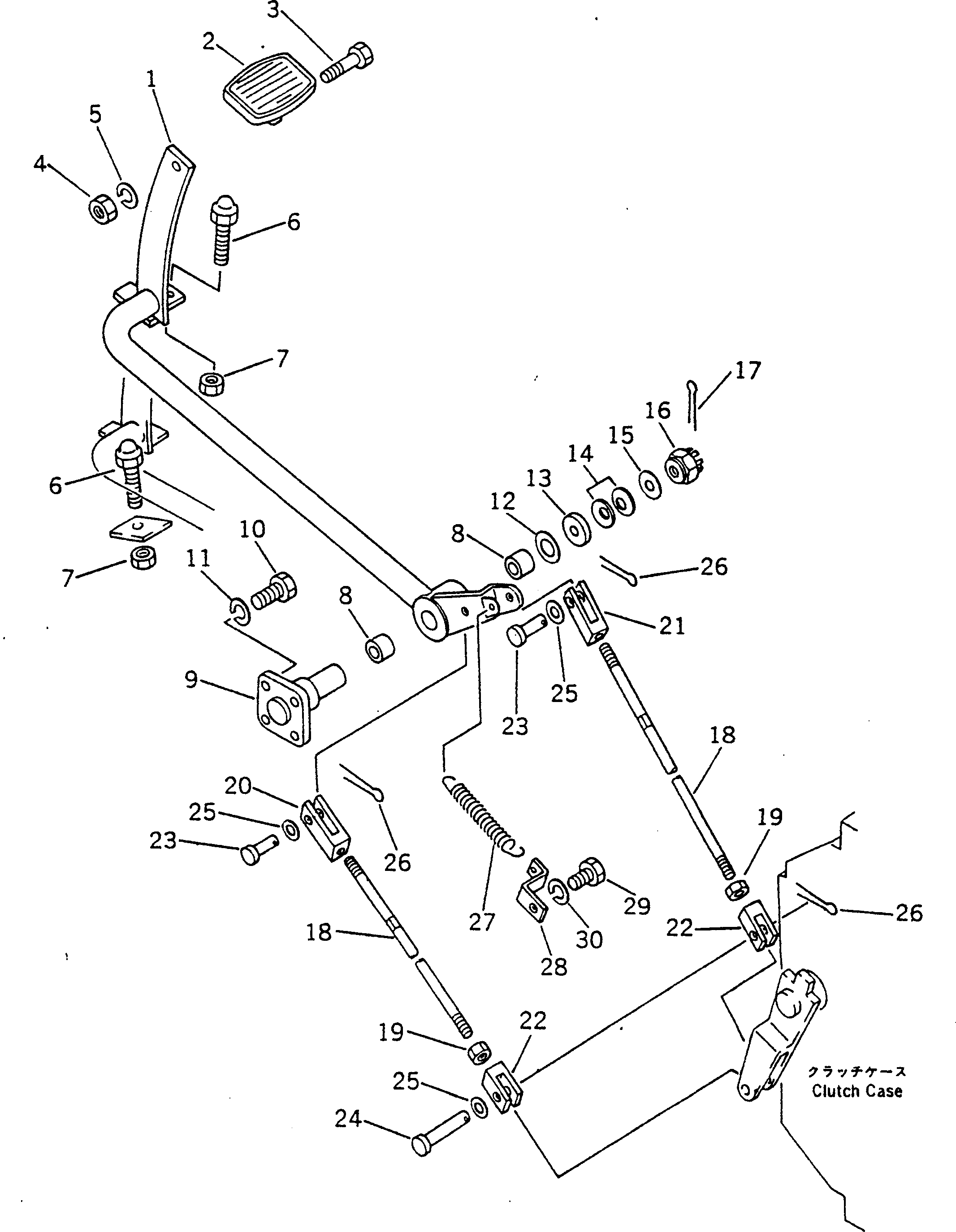 Graders Komatsu / GD300A-1 S/N 2001-UP(gd300a-r) / CLUTCH PEDAL(060100 : 245)